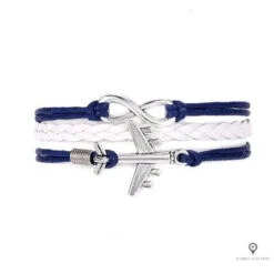 Bracelet Avion Cuir Bleu