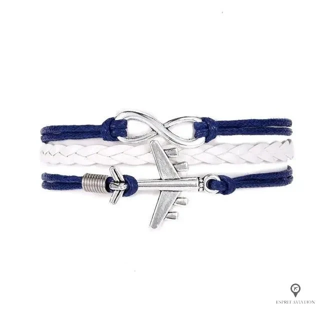 Bracelet Avion Cuir Bleu 3 Bracelet Avion Cuir Bleu