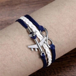 Bracelet Avion Cuir Bleu 6 Bracelet Avion Cuir Bleu -Esprit Aviation Bracelet Avion Cuir Bleu Esprit Aviation 1689995659176