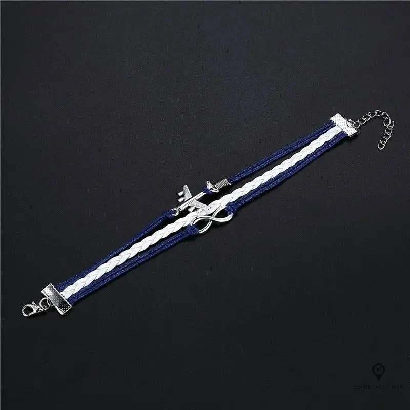 Bracelet Avion Cuir Bleu 5 Bracelet Avion Cuir Bleu – Image 3