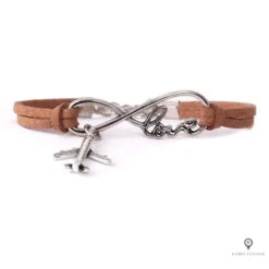 Bracelet Avion Cuir Marron Femme
