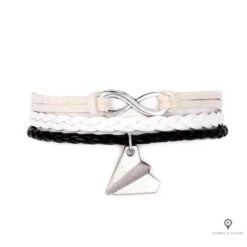 Bracelet Avion Cuir Noir