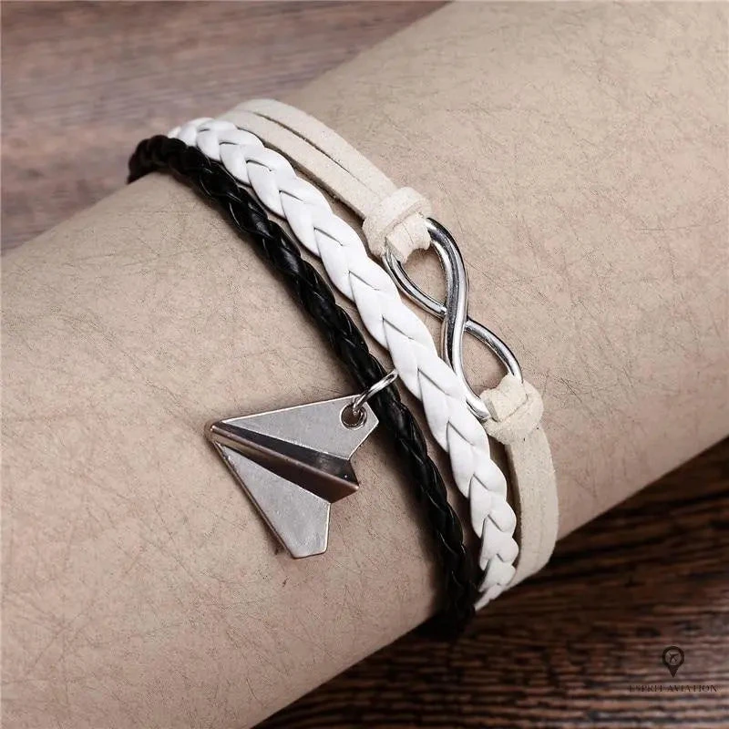 Bracelet Avion Cuir Noir 4 Bracelet Avion Cuir Noir – Image 2