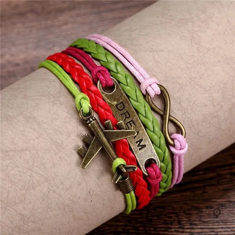 Bracelet Avion Cuir Rose 4 Bracelet Avion Cuir Rose – Image 2