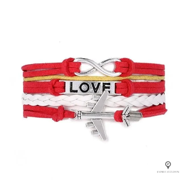 Bracelet Avion Cuir Rouge 3 Bracelet Avion Cuir Rouge