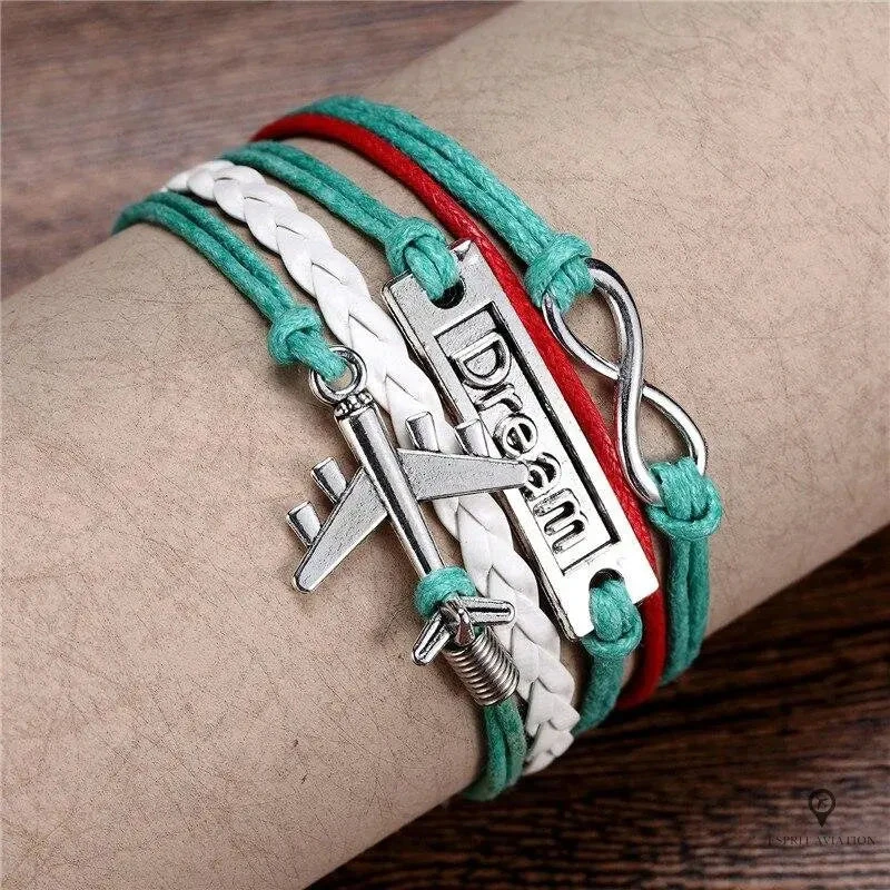 Bracelet Avion Cuir Vert 4 Bracelet Avion Cuir Vert – Image 2