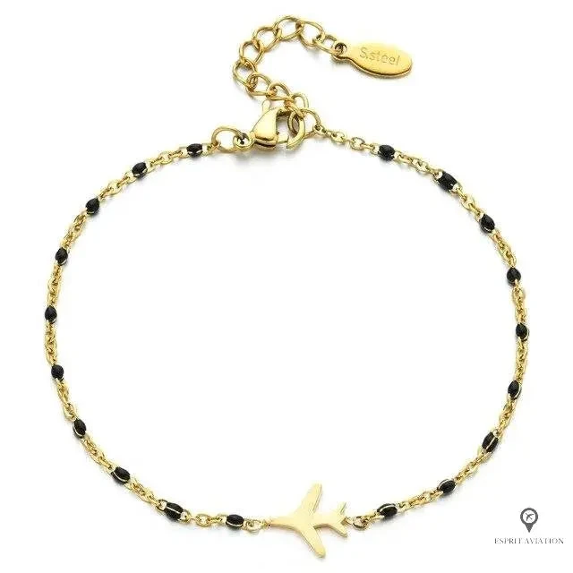 Bracelet Avion Femme Noir 3 Bracelet Avion Femme Noir