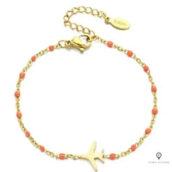 Bracelet Avion Femme Orange