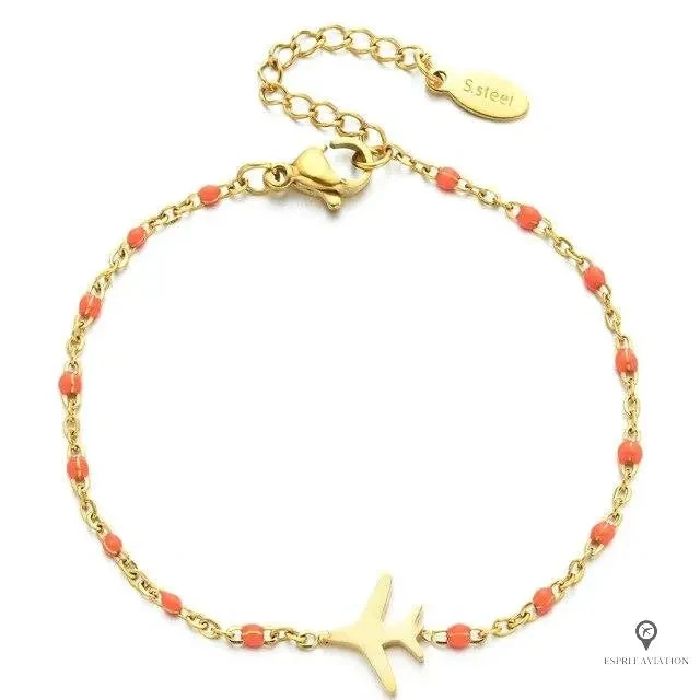 Bracelet Avion Femme Orange 3 Bracelet Avion Femme Orange