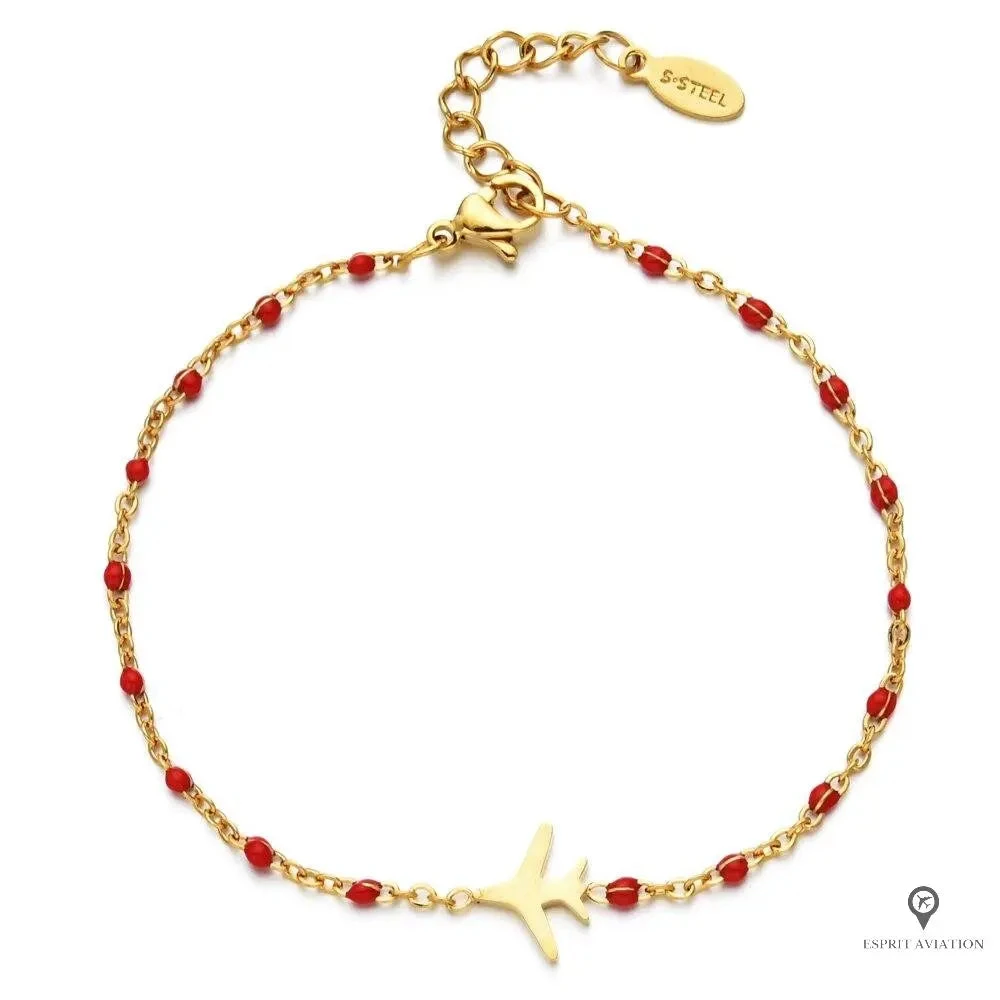 Bracelet Avion Femme Rouge 5 Bracelet Avion Femme Rouge – Image 3