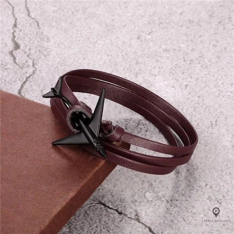 Bracelet Avion Homme Noir Et Café 4 Bracelet Avion Homme Noir Et Café – Image 2