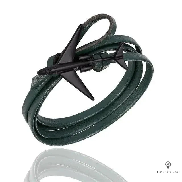 Bracelet Avion Homme Noir Et Vert 3 Bracelet Avion Homme Noir Et Vert