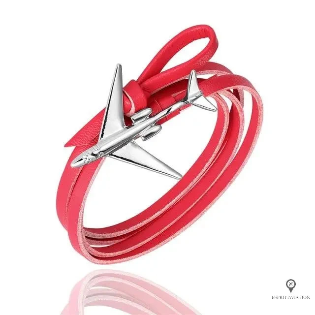 Bracelet Avion Homme Rouge Clair 3 Bracelet Avion Homme Rouge Clair