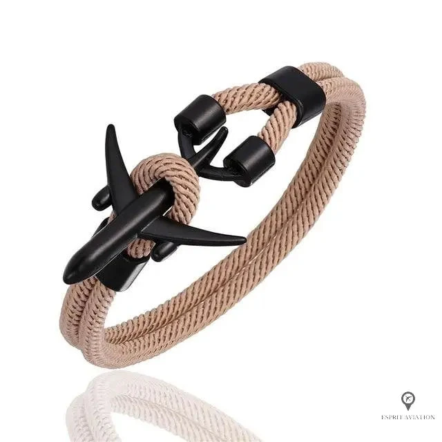 Bracelet Avion Noir Et Beige 3 Bracelet Avion Noir Et Beige