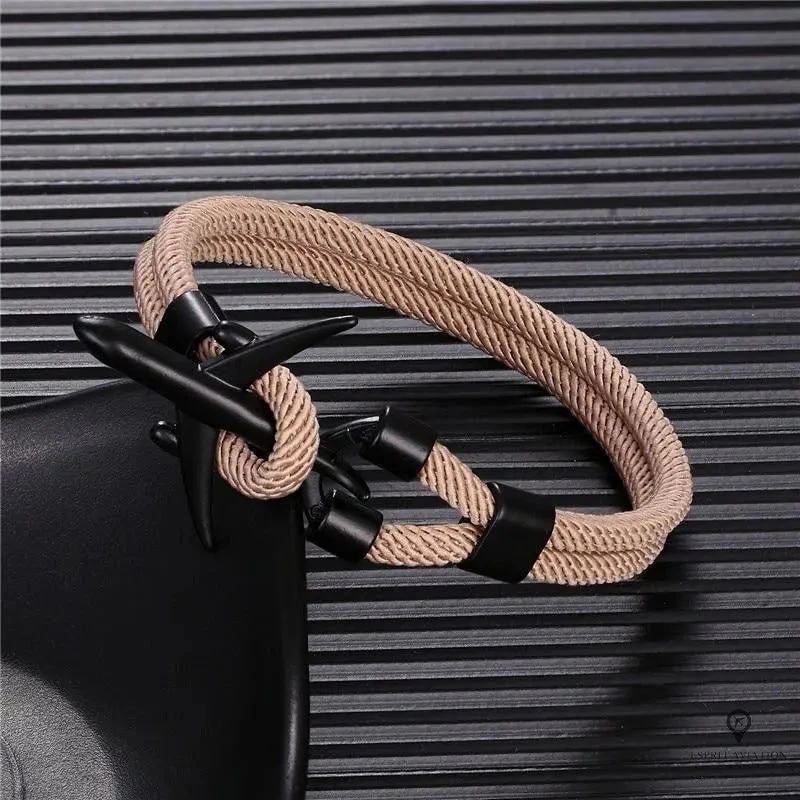 Bracelet Avion Noir Et Beige 4 Bracelet Avion Noir Et Beige – Image 2
