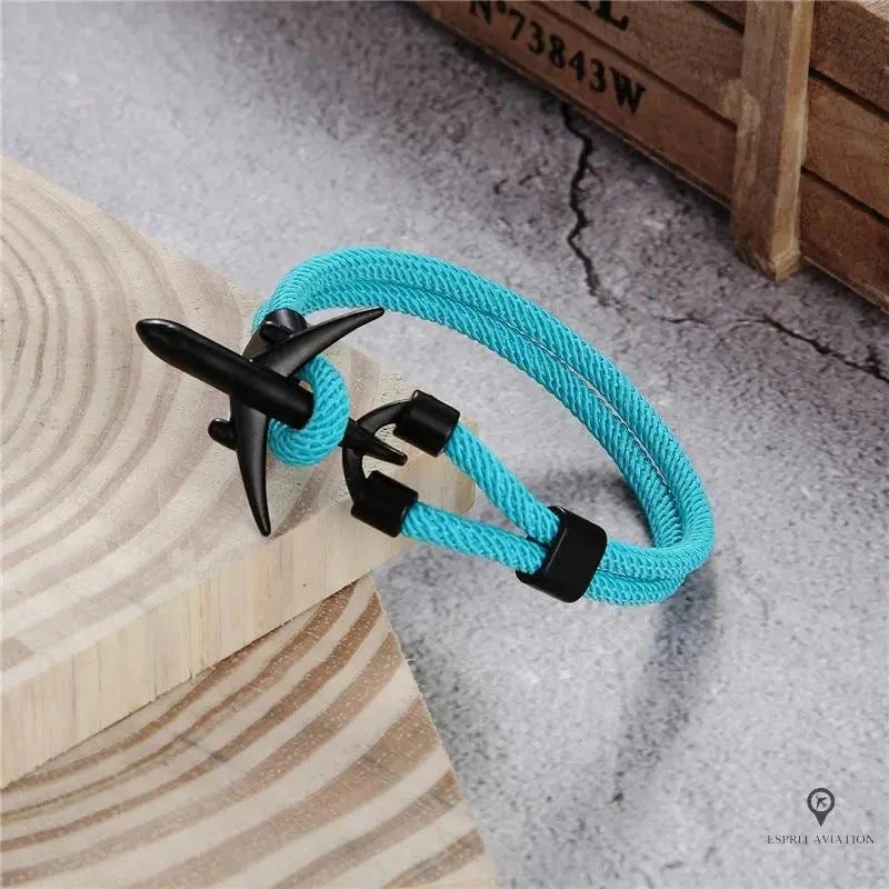 Bracelet Avion Noir Et Bleu Clair 4 Bracelet Avion Noir Et Bleu Clair – Image 2