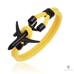 Bracelet Avion Noir Et Jaune