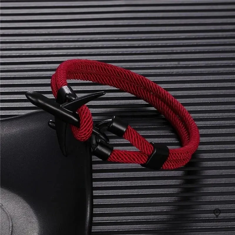 Bracelet Avion Noir Et Rouge Foncé 4 Bracelet Avion Noir Et Rouge Foncé – Image 2