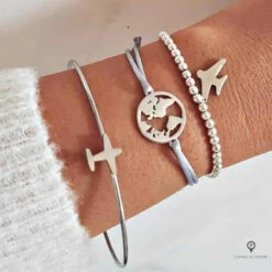 Bracelet Avion Terre Argenté