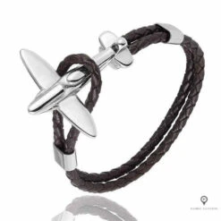 Bracelet Avion De Chasse Argent Rétro