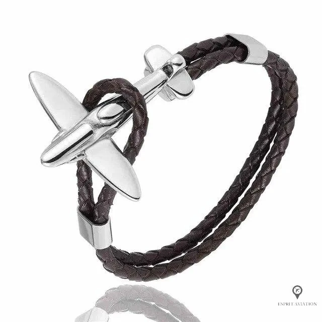 Bracelet Avion De Chasse Argent Rétro 3 Bracelet Avion De Chasse Argent Rétro