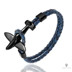 Bracelet Avion De Chasse Noir Bleu
