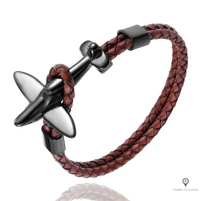 Bracelet Avion De Chasse Noir Café 3 Bracelet Avion De Chasse Noir Café