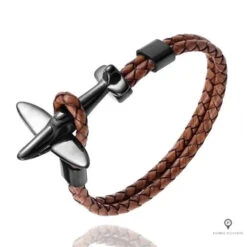 Bracelet Avion De Chasse Noir Marron