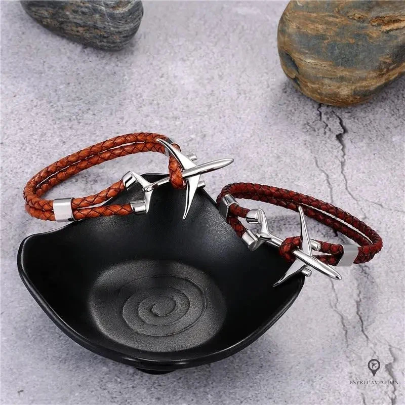 Bracelet Avion De Ligne Marron 4 Bracelet Avion De Ligne Marron – Image 2