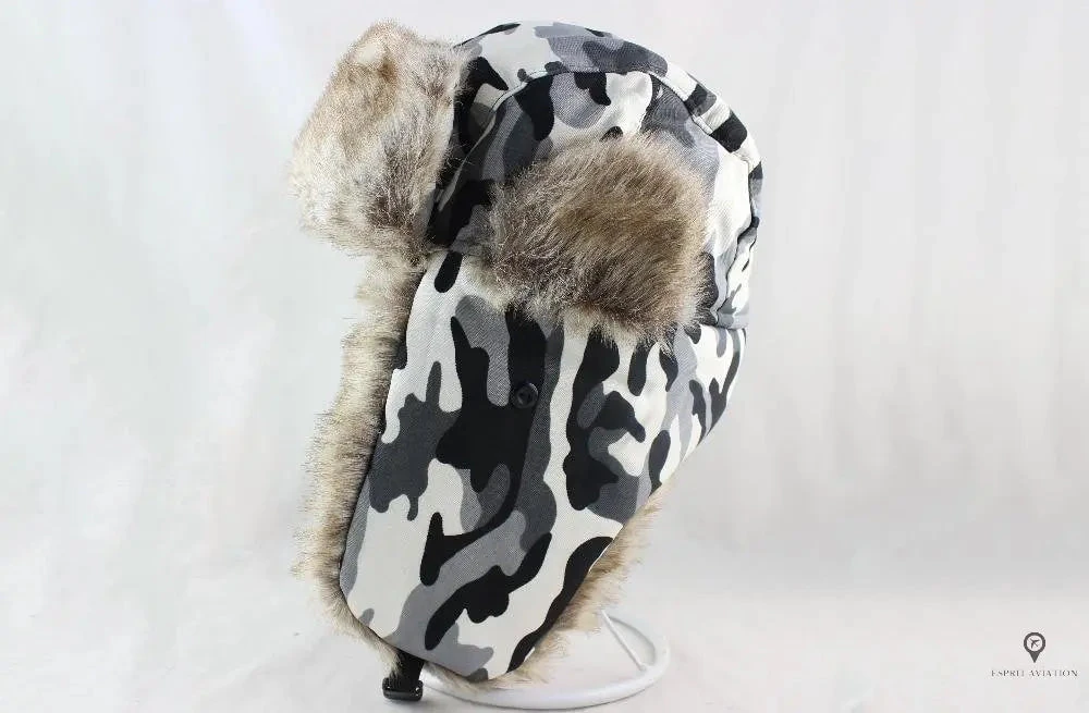 Chapka Aviateur Camouflage Blanc 3 Chapka Aviateur Camouflage Blanc