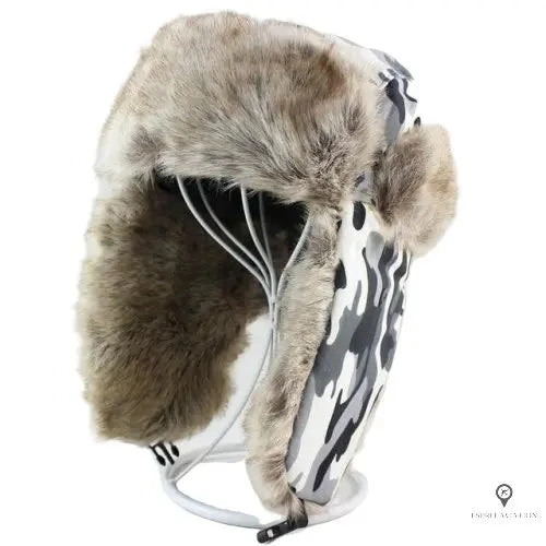 Chapka Aviateur Camouflage Blanc 4 Chapka Aviateur Camouflage Blanc – Image 2