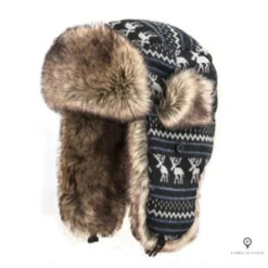 Chapka Aviateur Fourrure Noire Femme