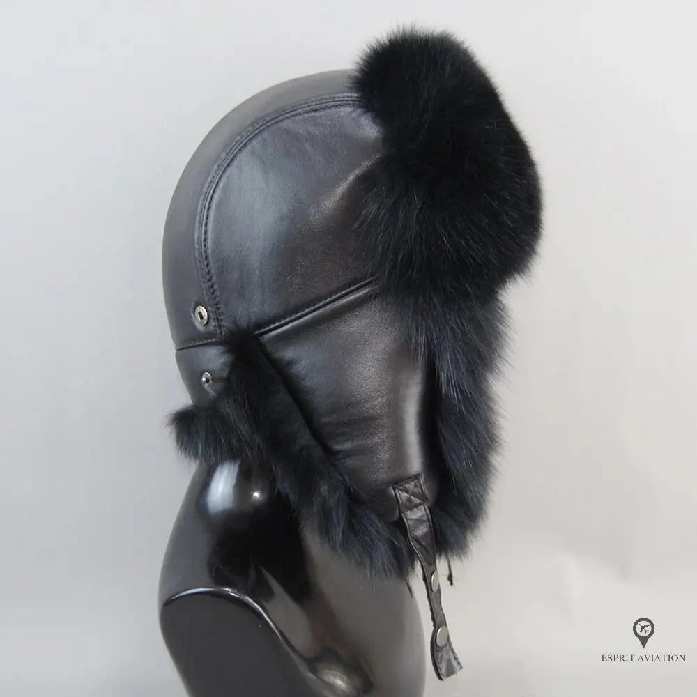 Chapka En Cuir De Mouton Véritable 5 Chapka En Cuir De Mouton Véritable – Image 3