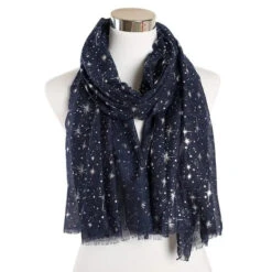 Écharpe Aviateur St-Exupéry 30 Écharpe Aviateur St-Exupéry -Esprit Aviation FOXMOTHER 2021 New Fashion Navy Star Moon Foil Gold Scarf For Womens Chirstmas Gifts Esprit Aviation 1661287402
