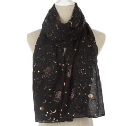 Écharpe Aviateur St-Exupéry 31 Écharpe Aviateur St-Exupéry -Esprit Aviation FOXMOTHER 2021 New Fashion Navy Star Moon Foil Gold Scarf For Womens Chirstmas Gifts Esprit Aviation 1661287405