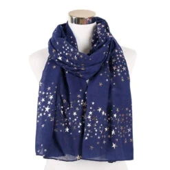 Écharpe Aviateur St-Exupéry 33 Écharpe Aviateur St-Exupéry -Esprit Aviation FOXMOTHER 2021 New Fashion Navy Star Moon Foil Gold Scarf For Womens Chirstmas Gifts Esprit Aviation 1661287411