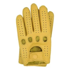 Gants Aviateur Cuir Jaune Citron