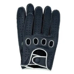 Gants Aviateur Cuir Noir Et Blanc