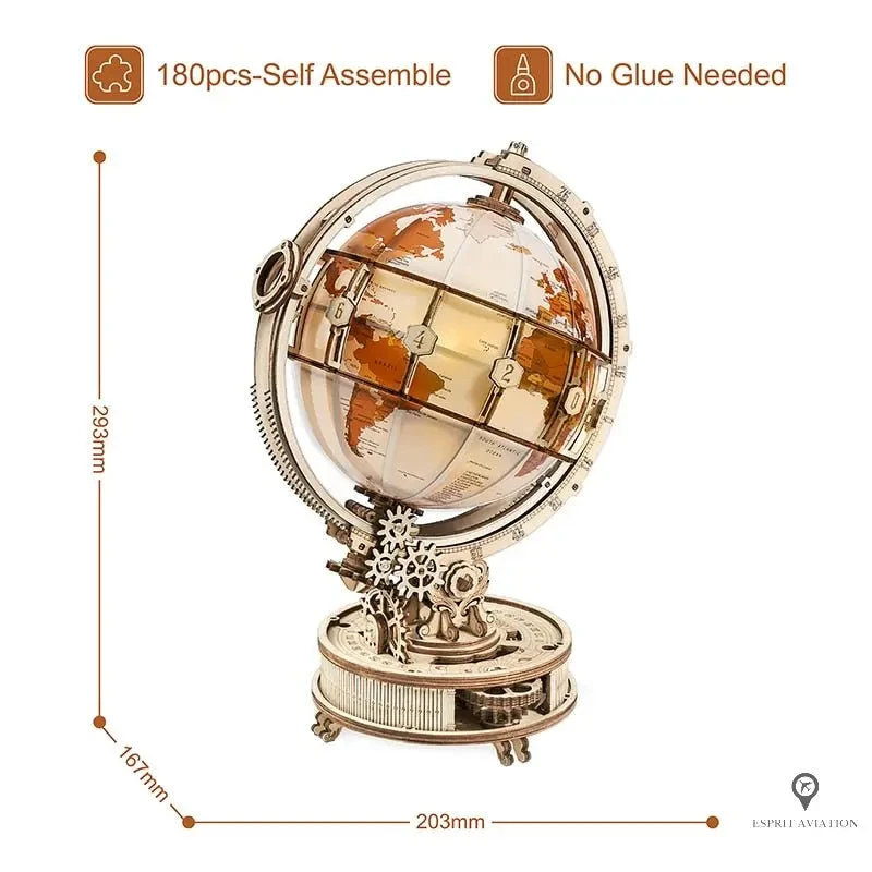 Globe Terrestre En Bois à Assembler 4 Globe Terrestre En Bois à Assembler – Image 2