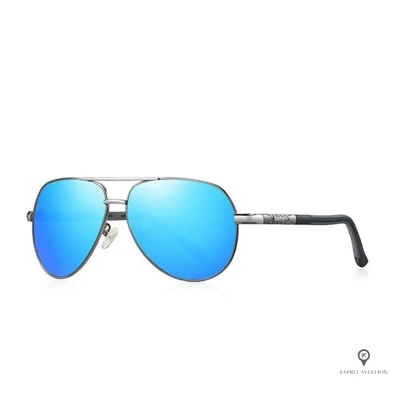 Lunette Aviateur Homme De Soleil Reflet Bleu 4 Lunette Aviateur Homme De Soleil Reflet Bleu – Image 2