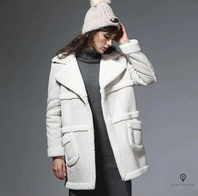 Manteau Aviateur Femme Blanc 4 Manteau Aviateur Femme Blanc – Image 2