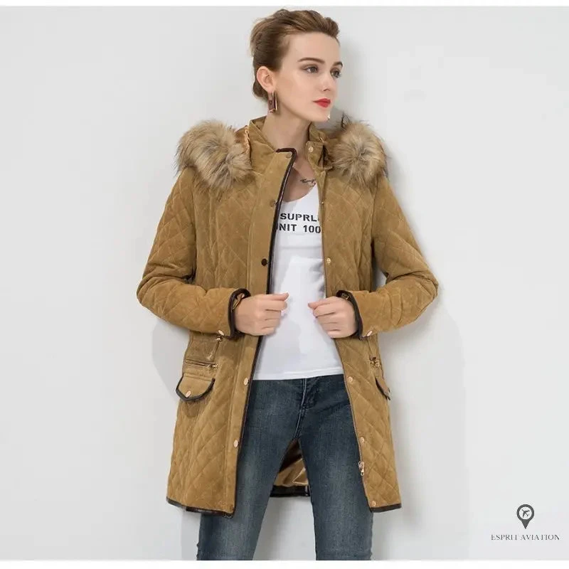 Manteau Aviateur Femme Camel 4 Manteau Aviateur Femme Camel – Image 2