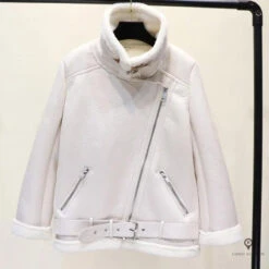Manteau Aviateur Femme Zippé Blanc