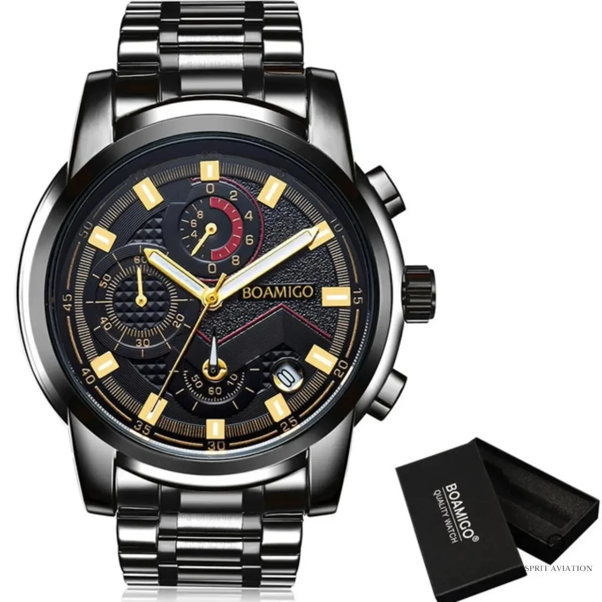 Montre Aviateur Argent Noir 3 Montre Aviateur Argent Noir