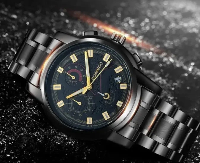 Montre Aviateur Argent Noir 4 Montre Aviateur Argent Noir – Image 2