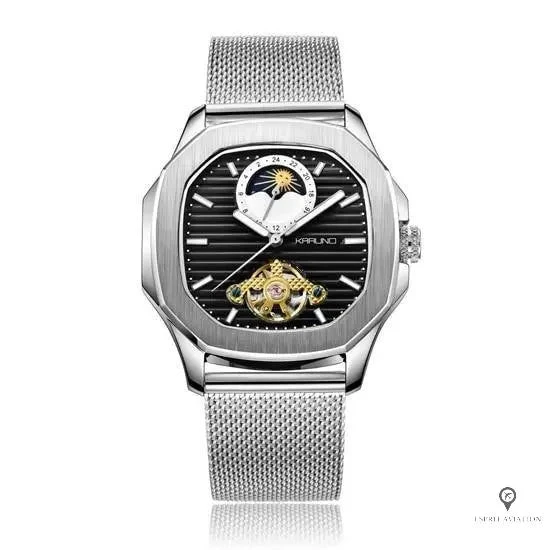 Montre Aviateur Automatique Acier Carré 3 Montre Aviateur Automatique Acier Carré