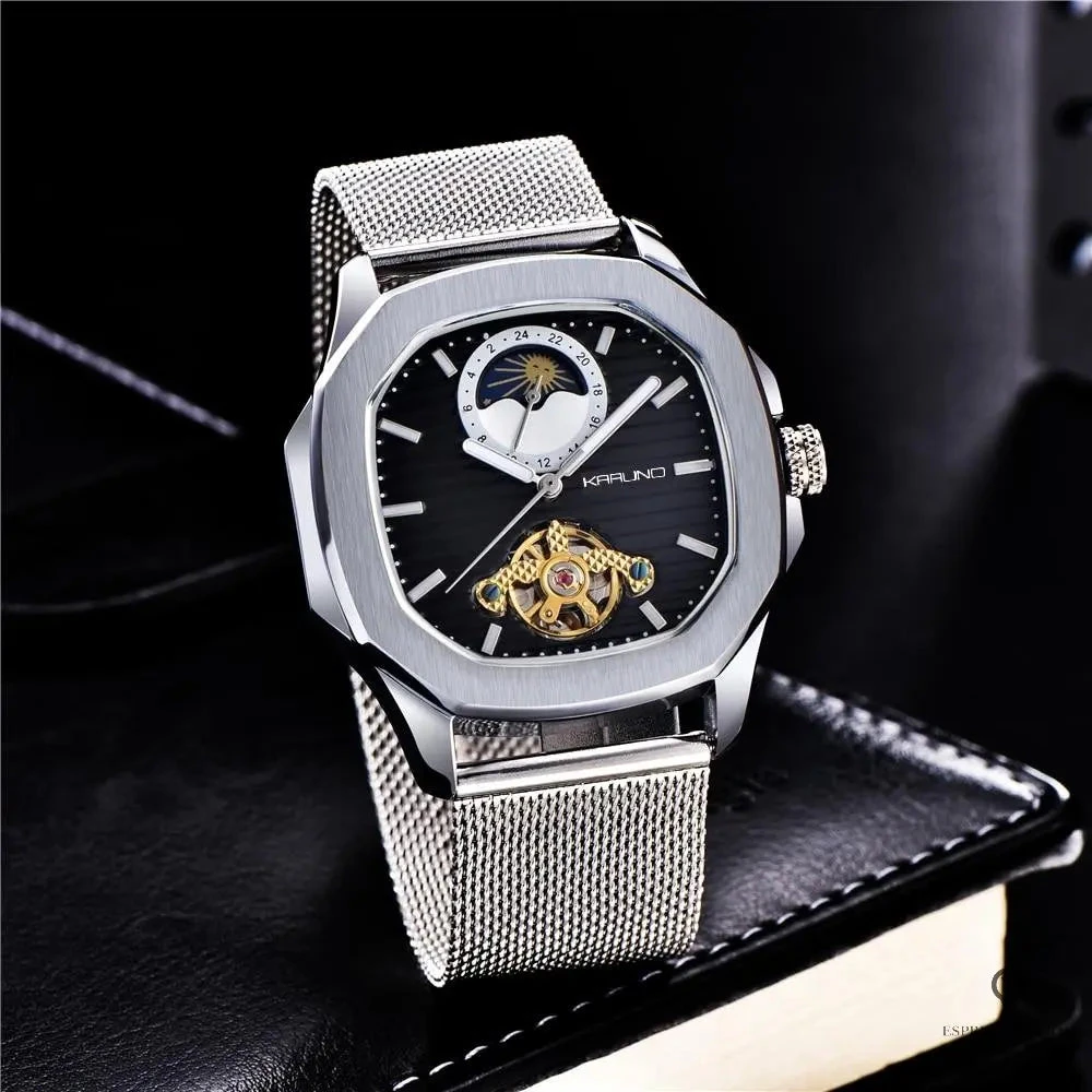 Montre Aviateur Automatique Acier Carré 4 Montre Aviateur Automatique Acier Carré – Image 2