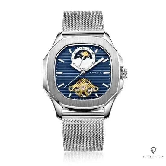 Montre Aviateur Automatique Acier Gris 3 Montre Aviateur Automatique Acier Gris