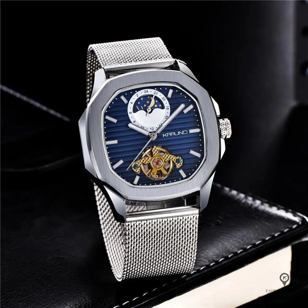 Montre Aviateur Automatique Acier Gris 4 Montre Aviateur Automatique Acier Gris – Image 2