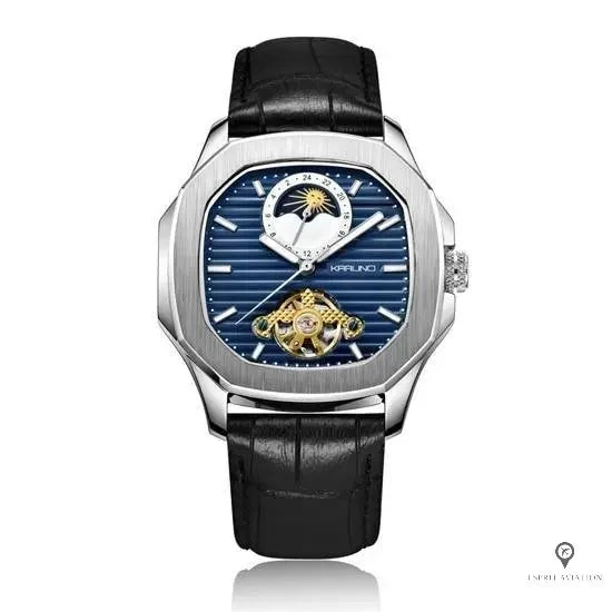 Montre Aviateur Automatique Cadran Bleu 3 Montre Aviateur Automatique Cadran Bleu